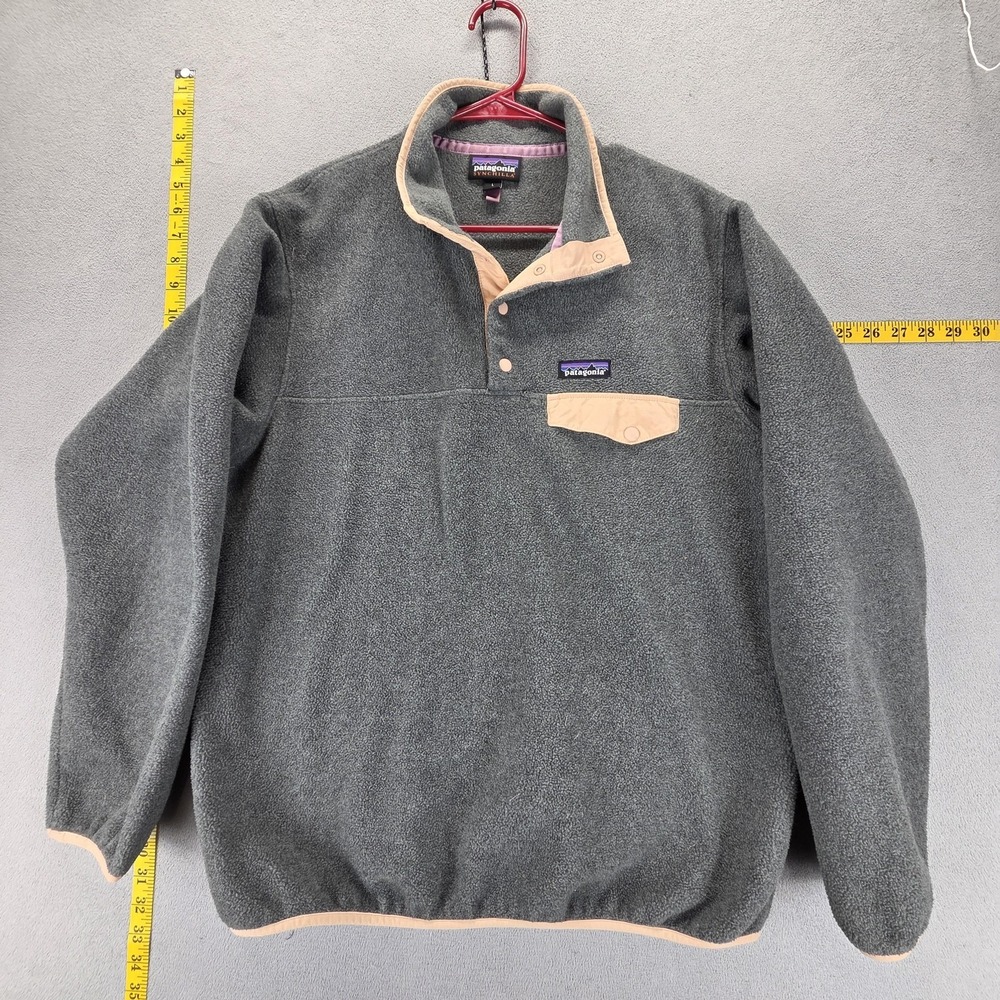 Patagonia Synchilla Jacket Mens Large Gray Snap-T Fleece Pullover 25455FA17